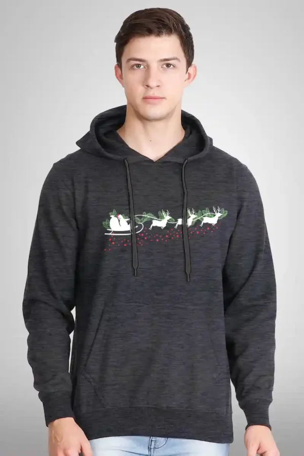 FSRD-HDI-DGY_4 Santa Sledge Hoodie Unisex | 300 GSM Fleece Winter Wear