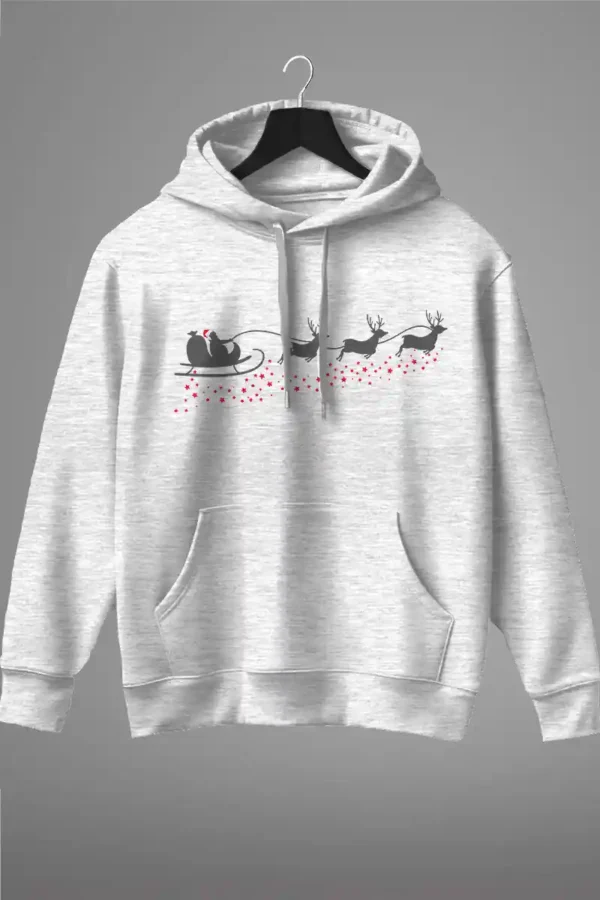 FSRD-HDI-LGY_1 Santa Sledge Hoodie Unisex | 300 GSM Fleece Winter Wear