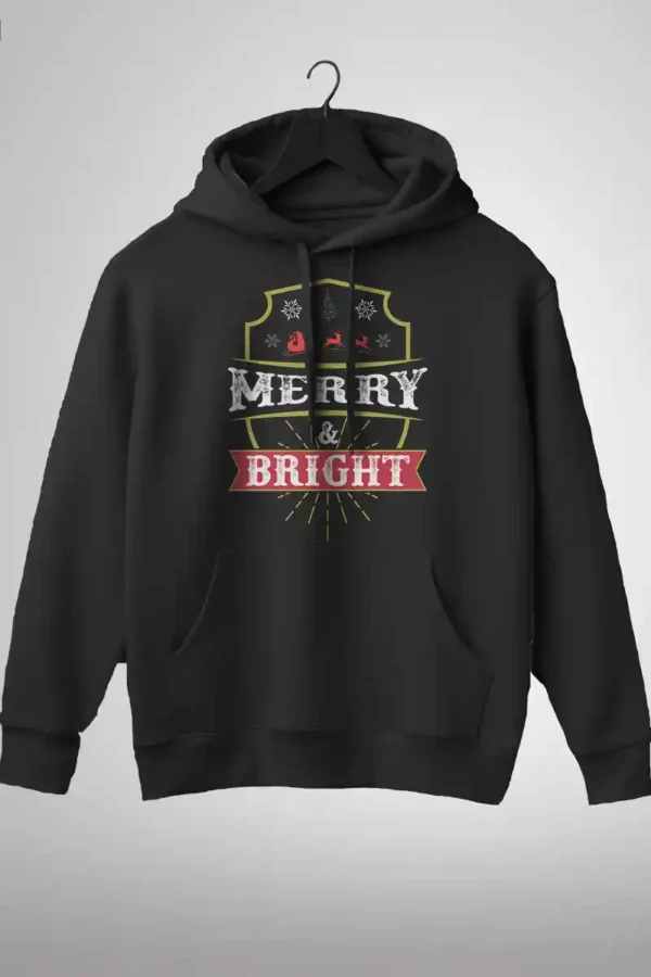 MNBR-HDI-BLK_1 Merry n Bright Hoodie Unisex | 300 GSM Premium Fabric