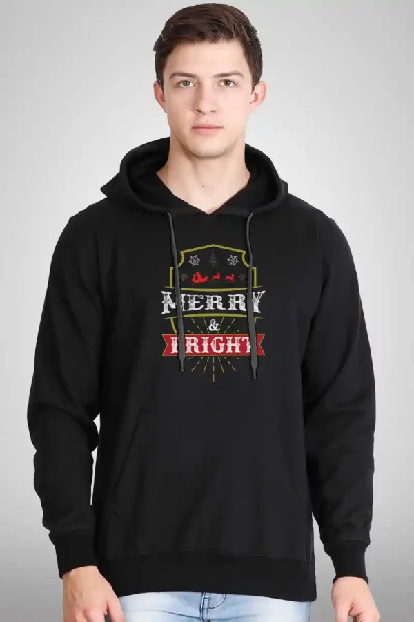 MNBR-HDI-BLK_4 Merry n Bright Hoodie Unisex | 300 GSM Premium Fabric