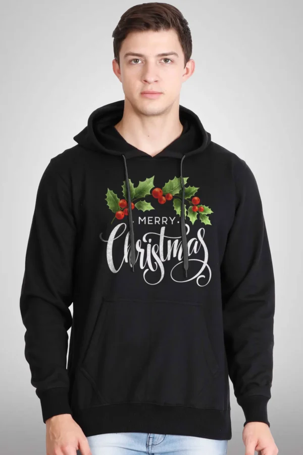 MRCS-HDI-BLK_3 Merry Christmas Hoodie | 300 GSM Fleece Festive Wear