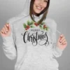 MRCS-HDI-LGY_4 Merry Christmas Hoodie | 300 GSM Fleece Festive Wear
