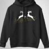 TWRD-HDI-BLK_1 Festive Reindeer Hoodie Unisex | 300 GSM Fleece Winter Wear
