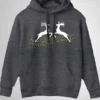 TWRD-HDI-DGRY_1 Festive Reindeer Hoodie Unisex | 300 GSM Fleece Winter Wear