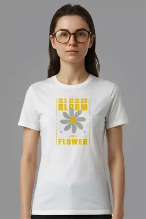 Bloom Flower T-Shirt Unisex | 180 GSM Cotton Round Neck