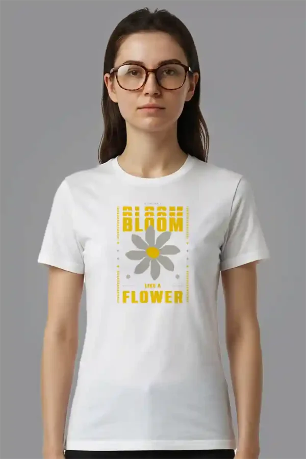 Bloom Flower T-Shirt Unisex | 180 GSM Cotton Crew Neck