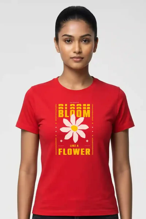 Bloom Flower T-Shirt Unisex | 180 GSM Cotton Crew Neck