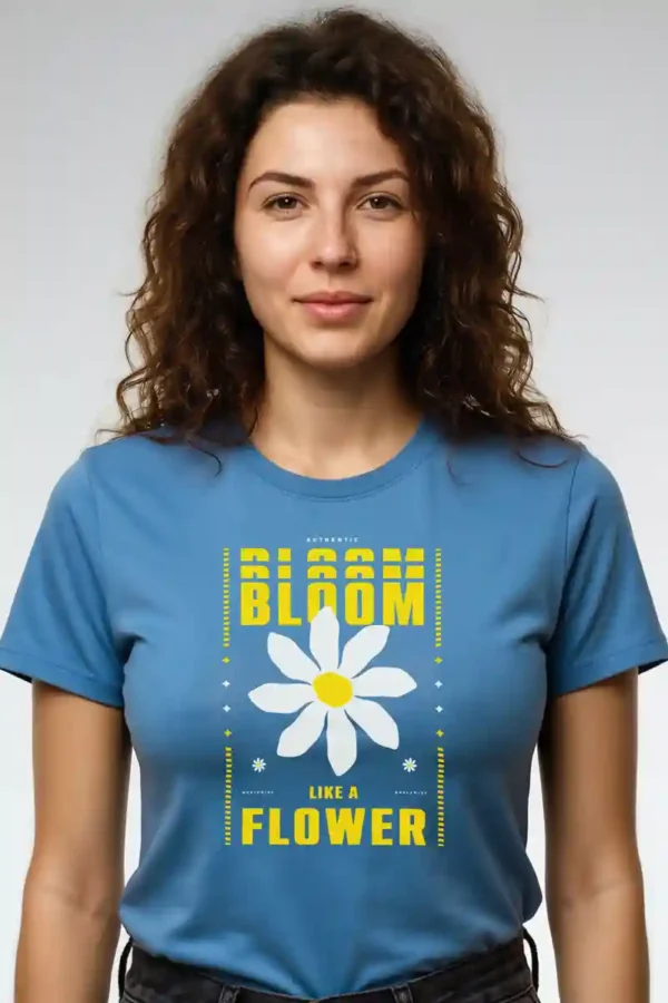 Bloom Flower T-Shirt Unisex | 180 GSM Cotton Crew Neck