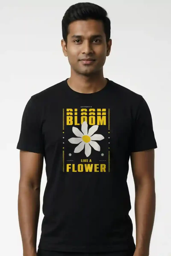 Bloom Flower T-Shirt Unisex | 180 GSM Cotton Crew Neck