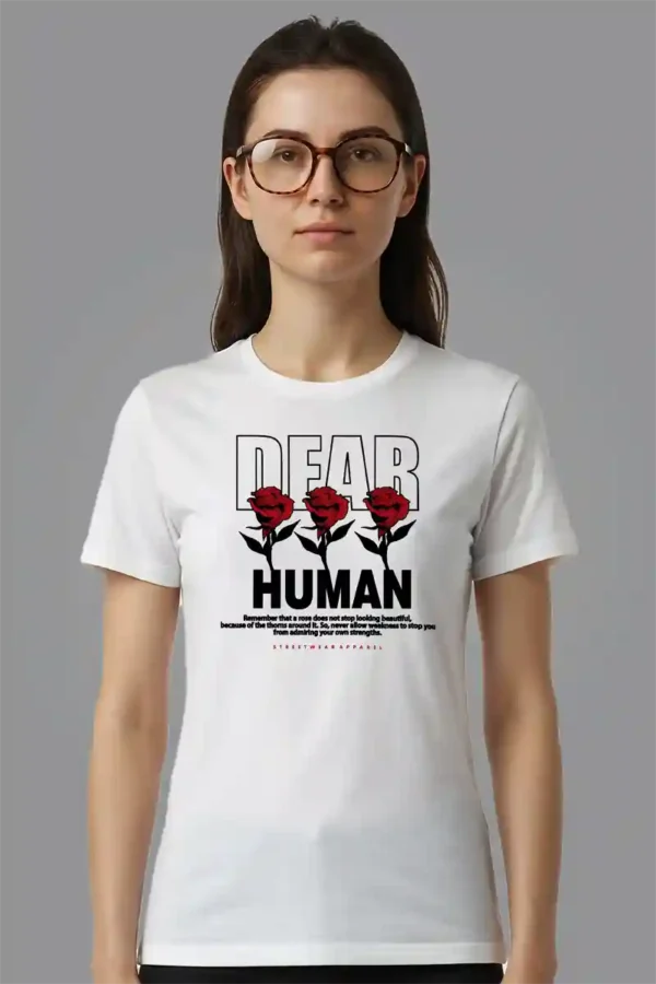 Dear Human T-Shirt Unisex | 180 GSM Cotton Crew Neck