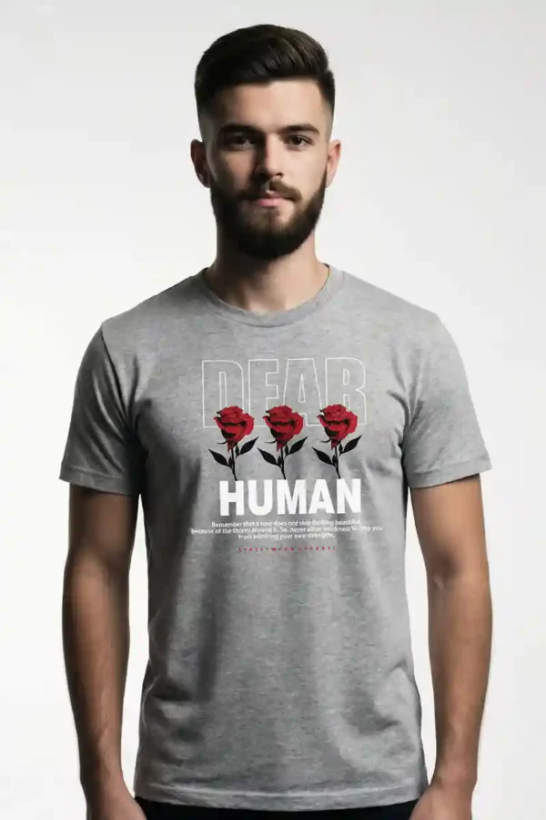 Dear Human T-Shirt Unisex | 180 GSM Cotton Crew Neck