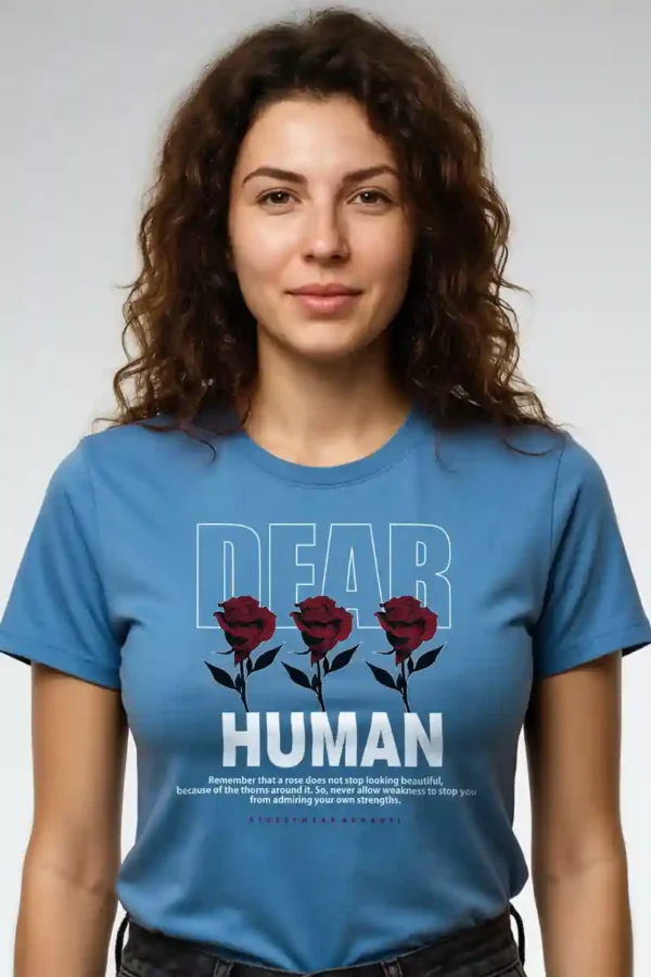 Dear Human T-Shirt Unisex | 180 GSM Cotton Crew Neck
