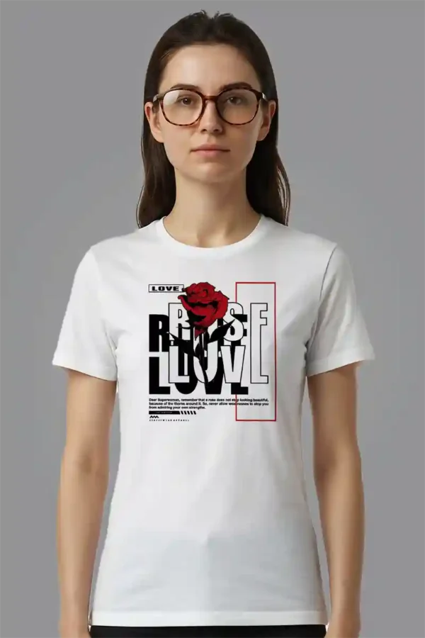 Rose Love T-Shirt Unisex | 180 GSM Cotton Crew Neck