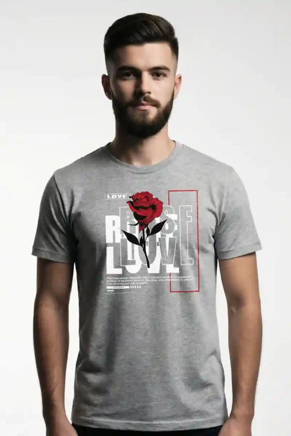 Rose Love T-Shirt Unisex | 180 GSM Cotton Crew Neck