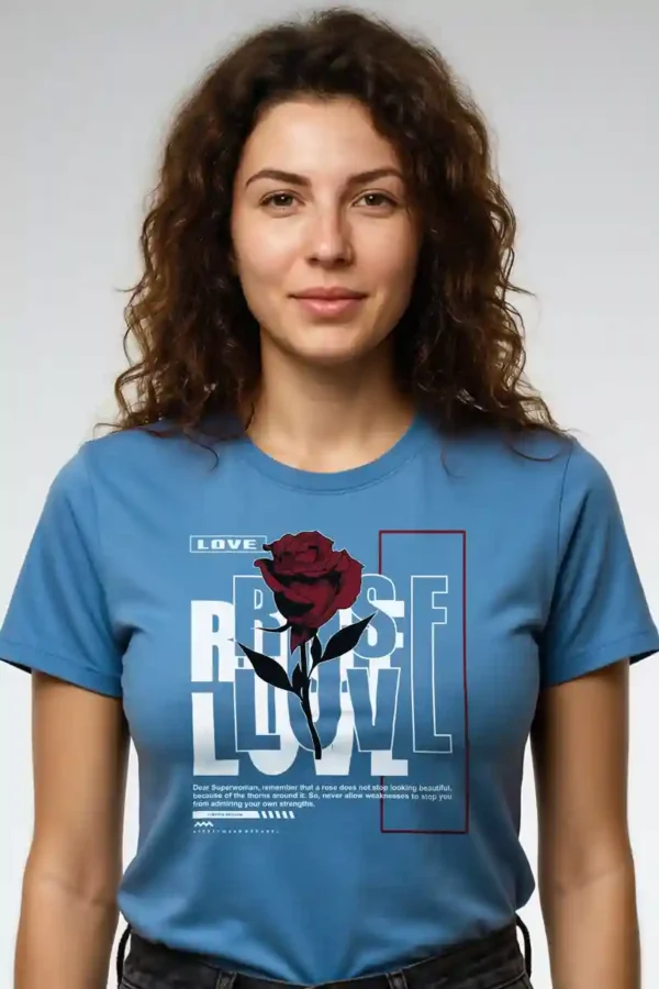 Rose Love T-Shirt Unisex | 180 GSM Cotton Crew Neck