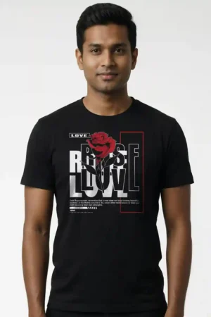 Rose Love T-Shirt Unisex | 180 GSM Cotton Round Neck