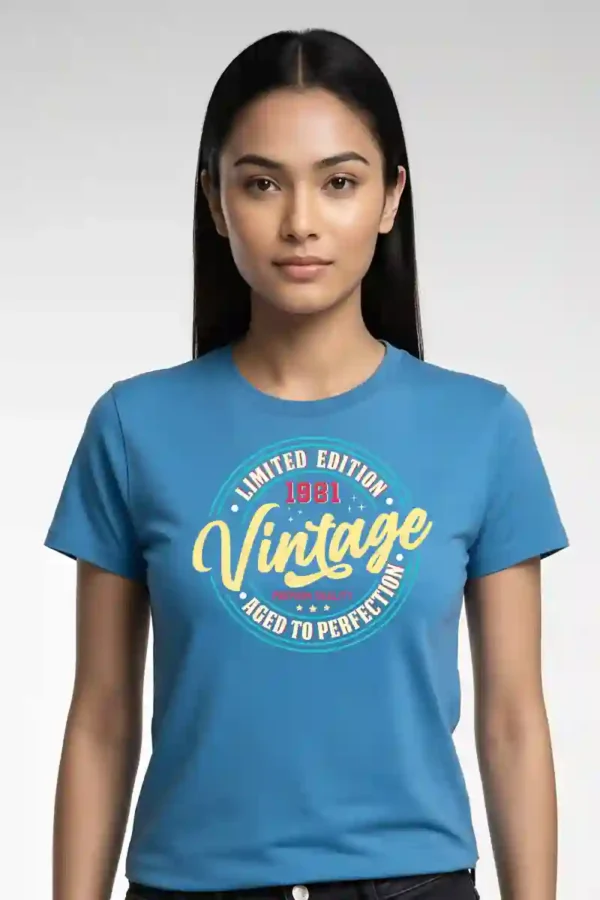012-LEV_Divya blue Limited Vintage T-Shirt Unisex | 180 GSM Cotton Crew Neck