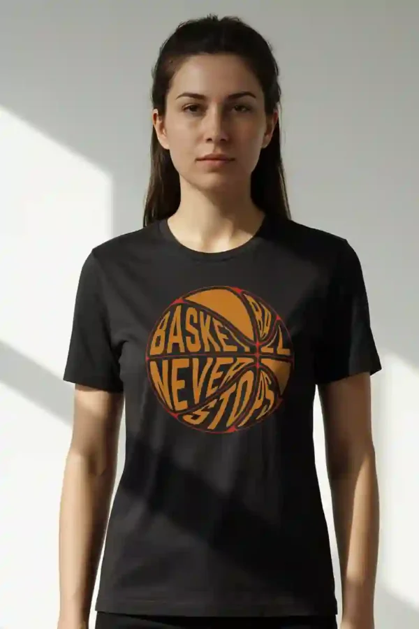 Basketball Never Stops Unisex T-Shirt | 180 GSM Cotton Tee