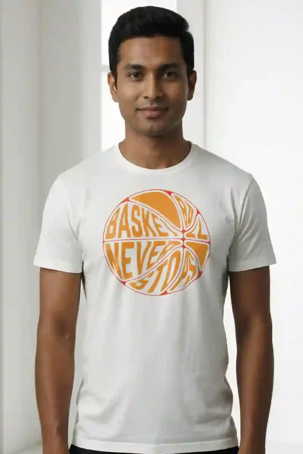 Basketball Never Stops Unisex T-Shirt | 180 GSM Cotton Tee