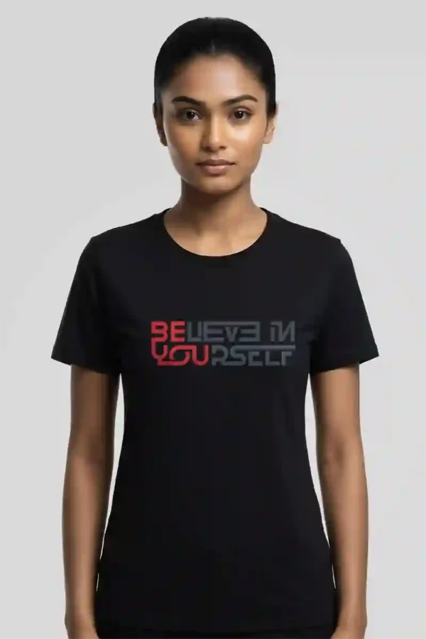 022-BIY_Divya black Believe In Yourself T-Shirt