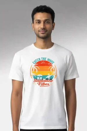 Catch the Wave T-Shirt Unisex | 180 GSM Cotton Round Neck