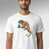036-CCM_Anand white Colorful Chameleon T-Shirt Unisex | 100% Pure Cotton