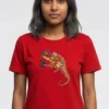 036-CCM_Shamitha Red Colorful Chameleon T-Shirt Unisex | 100% Pure Cotton