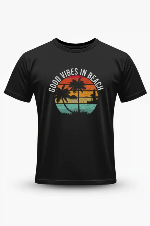 Good Vibes in Beach T-Shirt Unisex | 100% Premium Cotton