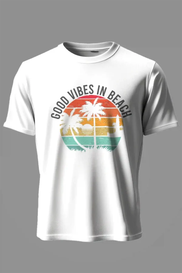 Good Vibes in Beach T-Shirt Unisex | 100% Premium Cotton