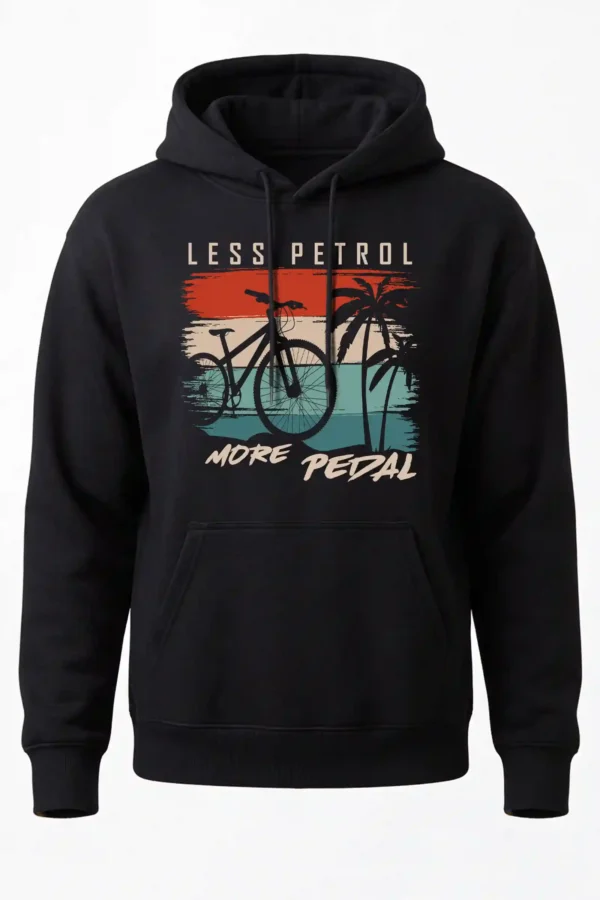Less Petrol More Pedal Hoodie Unisex | 320 GSM Fleece Winter Wear