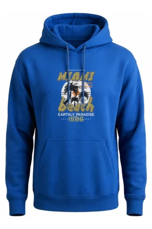 Hoodie Blue Miami Beach Hoodie Unisex | 320 GSM Fleece Winter Wear
