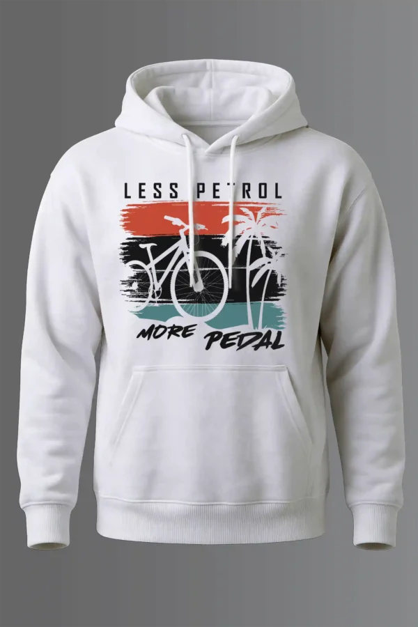 Less Petrol More Pedal Hoodie Unisex | 320 GSM Fleece Winter Wear