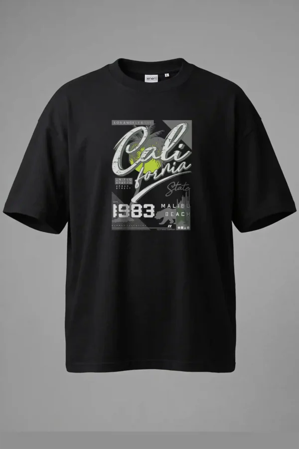 Over Size Black California Beach Oversized T-Shirt Unisex | 100% Pure Cotton