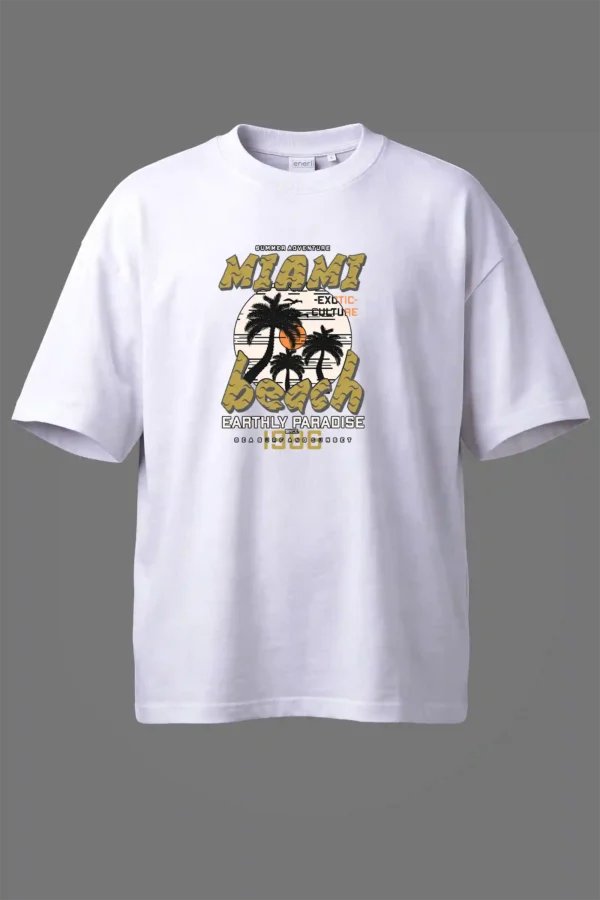 Miami Beach Oversized T-Shirt Unisex |  100% Pure Cotton