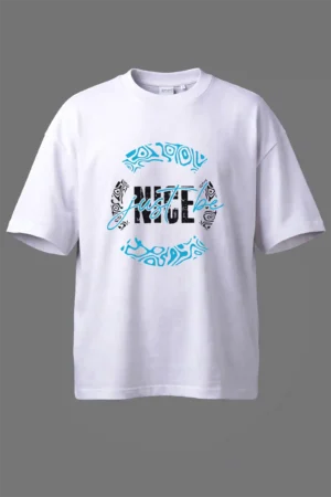 Over Size White Just Be Nice Oversized T-Shirt Unisex | 100% Pure Cotton