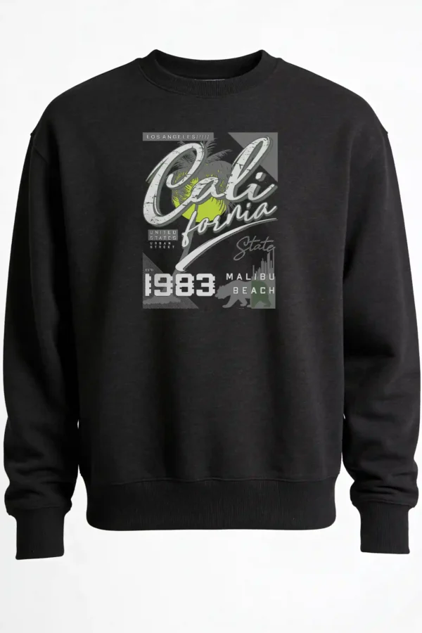 Sweatshirt Black California Beach Sweatshirt Unisex | 300 GSM Premium Winter