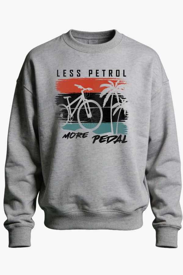 Sweatshirt Grey Melange Less Petrol More Pedal Sweatshirt Unisex | 300 GSM Premium Winter