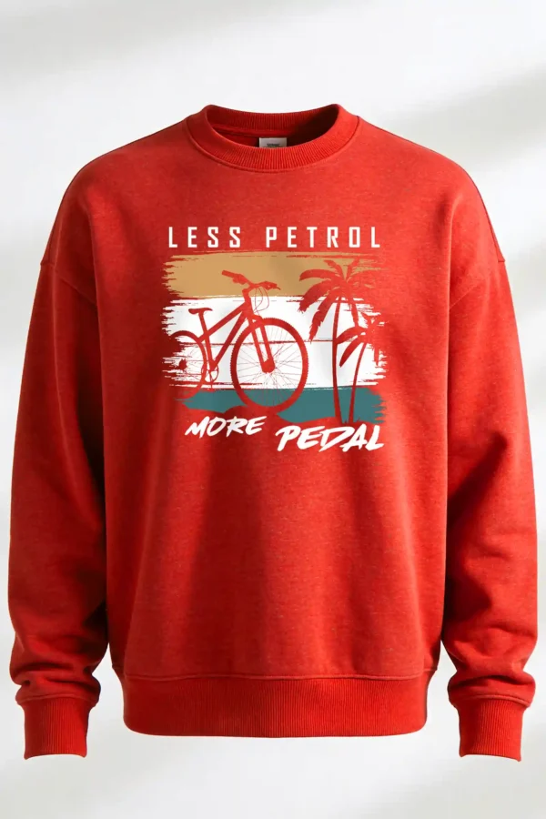 Sweatshirt Red Less Petrol More Pedal Sweatshirt Unisex | 300 GSM Premium Winter