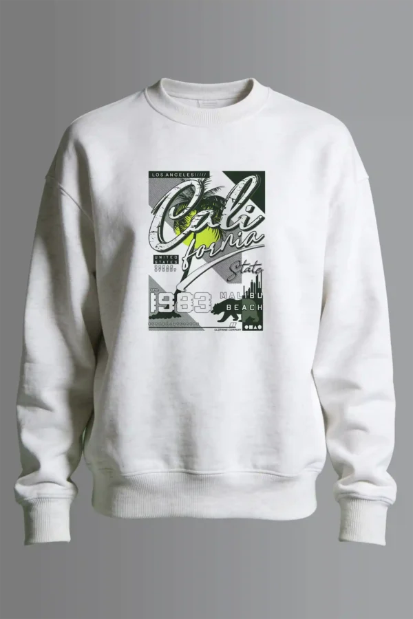Sweatshirt White California Beach Sweatshirt Unisex | 300 GSM Premium Winter