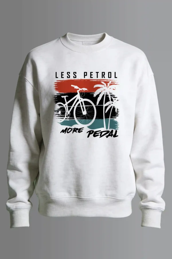 Sweatshirt White Less Petrol More Pedal Sweatshirt Unisex | 300 GSM Premium Winter