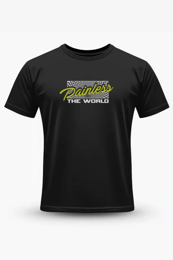 T-shirt Black Painless the World T-Shirt Unisex | 100% Pure Cotton