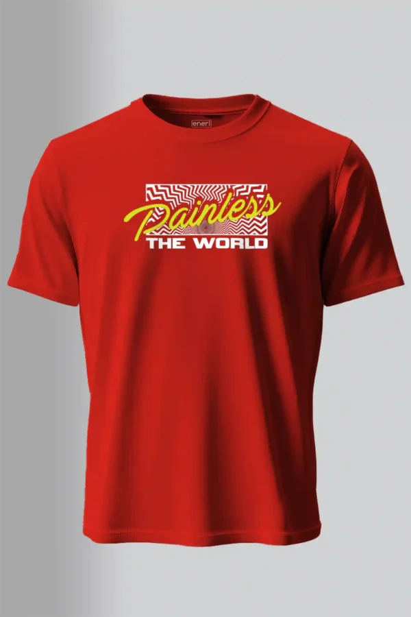 T-shirt Red Painless the World T-Shirt Unisex | 100% Pure Cotton